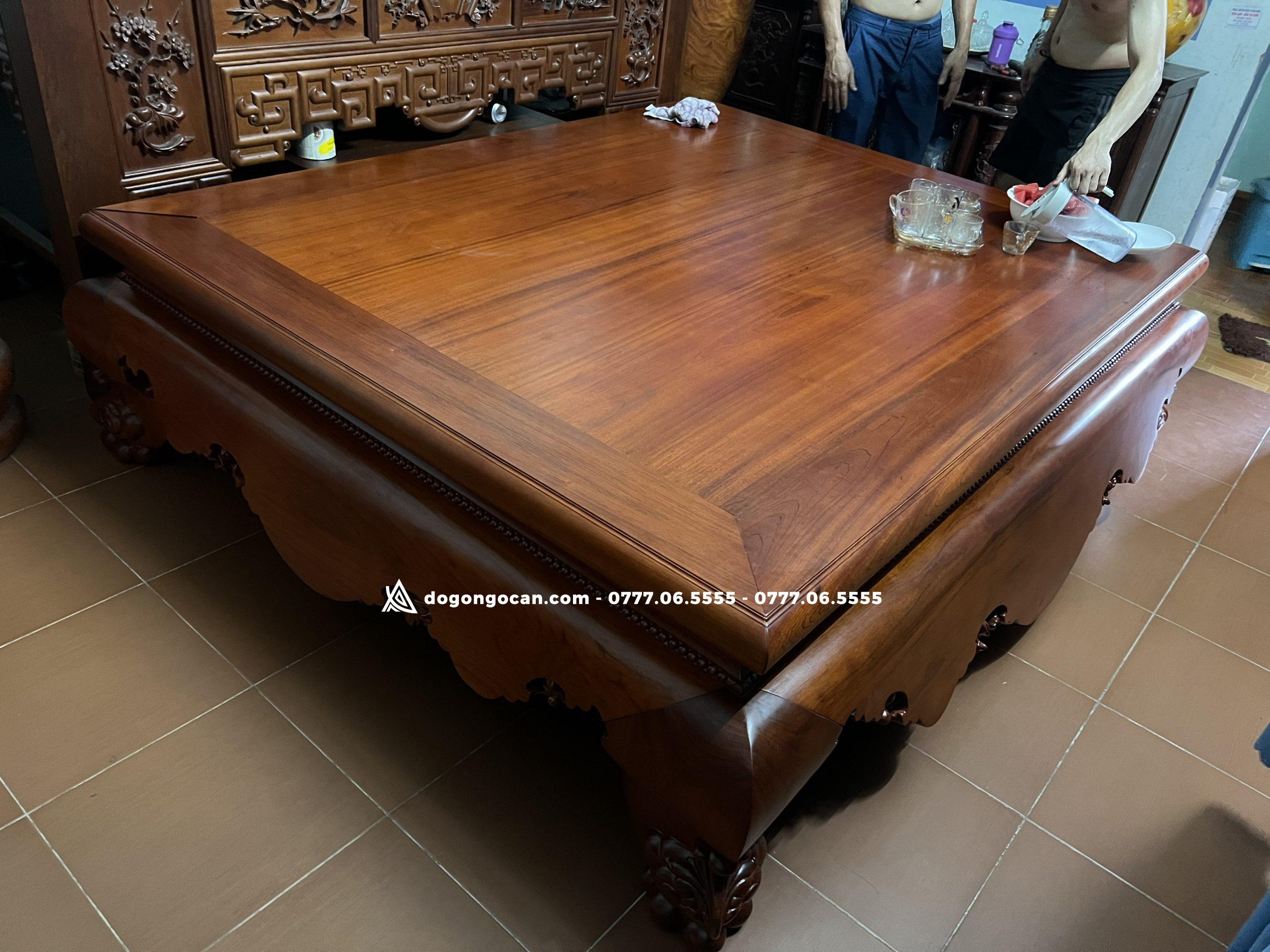 Sập chân quỳ dạ cá 1m8x2m2 (gỗ gụ lào) 5 Sập chân quỳ dạ cá 1m8x2m2 (gỗ gụ lào)