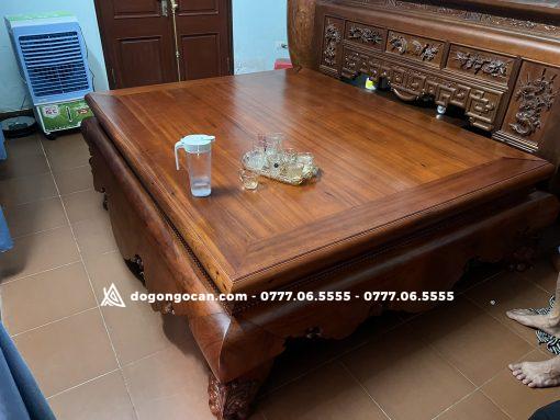 Sập chân quỳ dạ cá 1m8x2m2  (gỗ gụ lào)