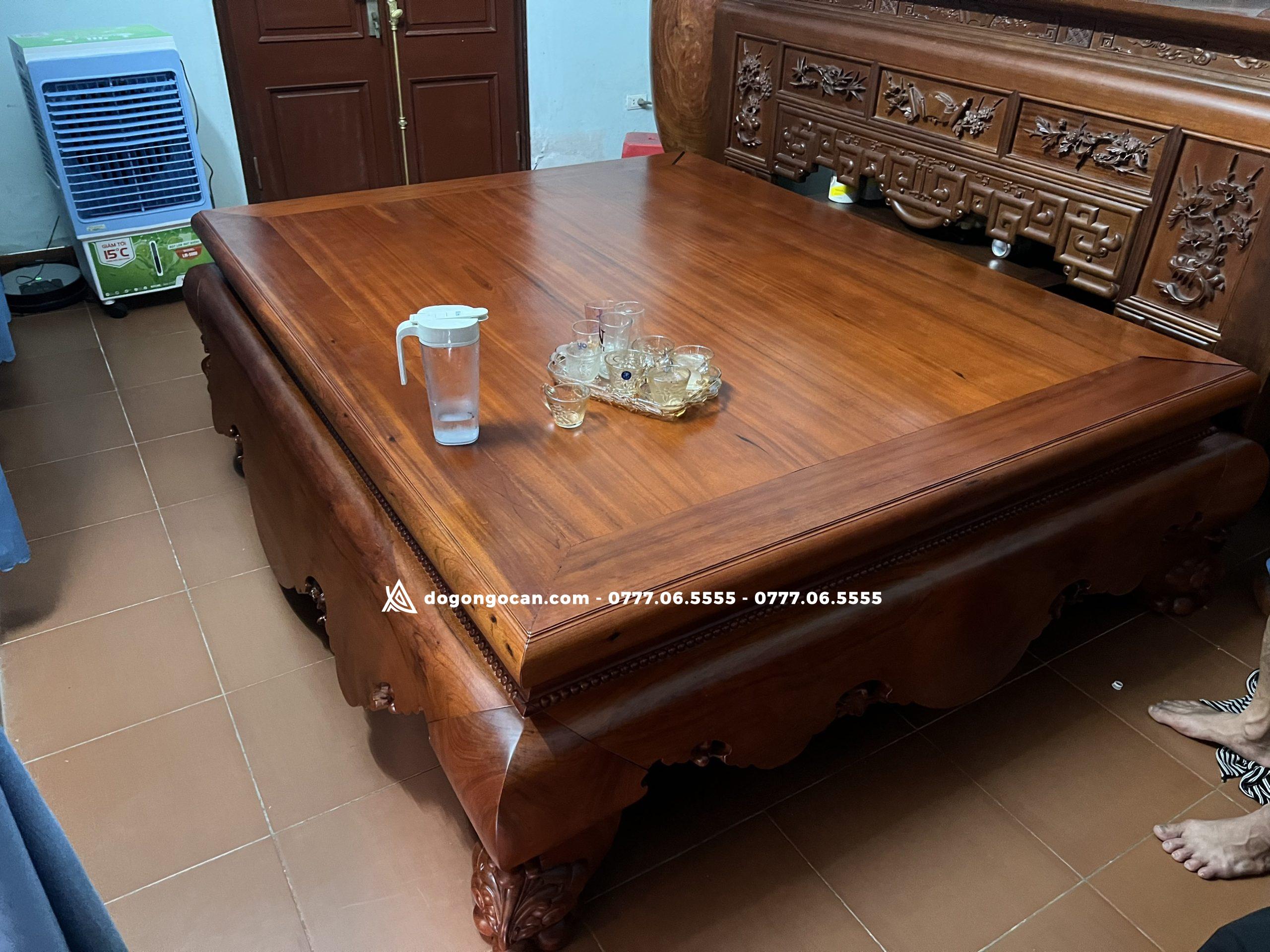 Sập chân quỳ dạ cá 1m8x2m2 (gỗ gụ lào) 4 Sập chân quỳ dạ cá 1m8x2m2 (gỗ gụ lào)