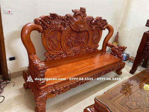 Bộ ghế nghê phượng tay 12 Gỗ hương đá gồm 6 món