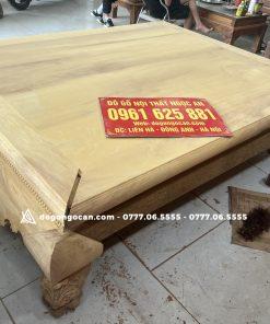 Bộ sập chân quỳ dạ cá gỗ gụ nam phi màu chín mận 1m6*2m