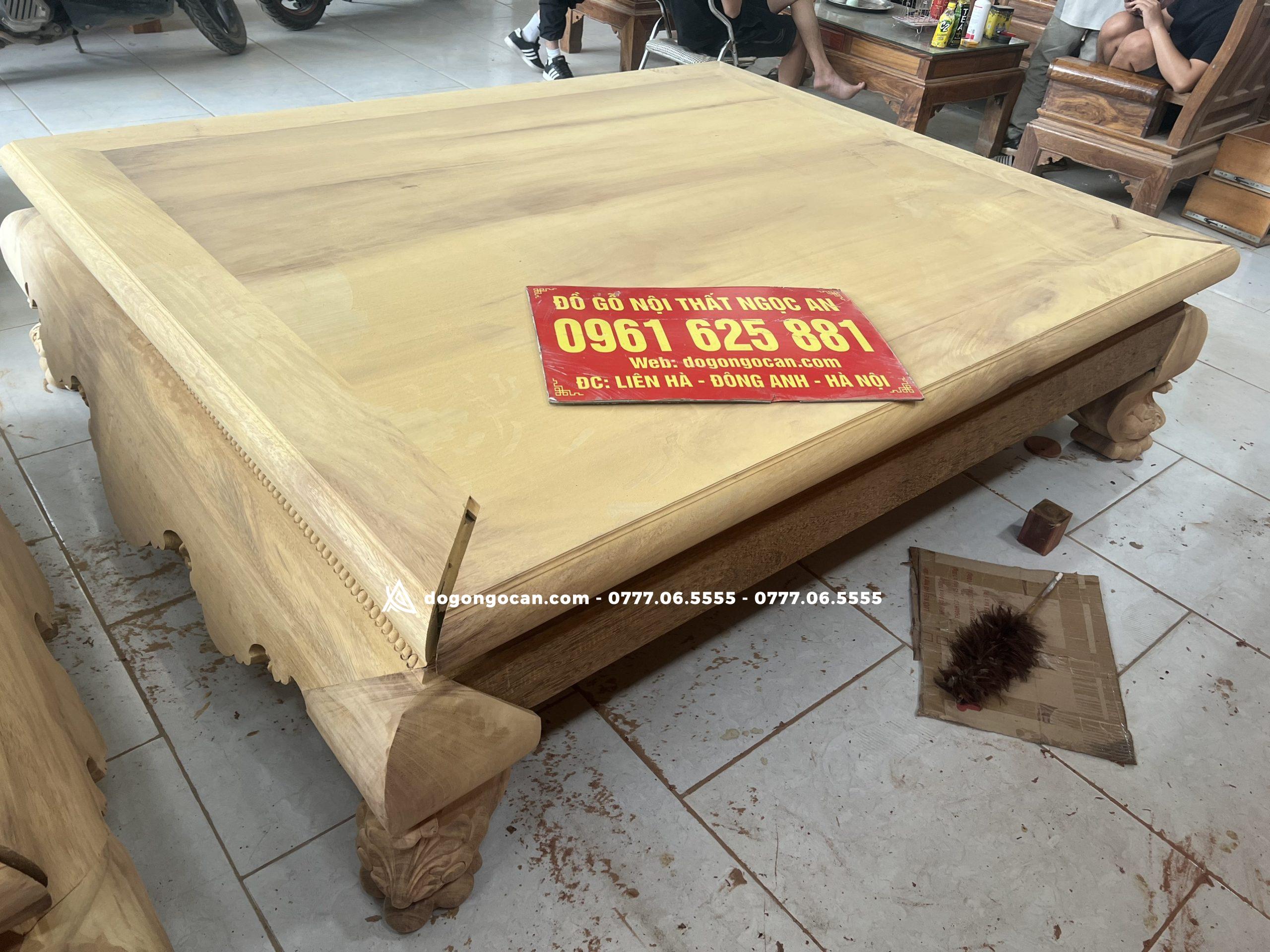 Bộ sập chân quỳ dạ cá gỗ gụ nam phi màu chín mận 1m6*2m 9 Bộ sập chân quỳ dạ cá gỗ gụ nam phi màu chín mận 1m6*2m