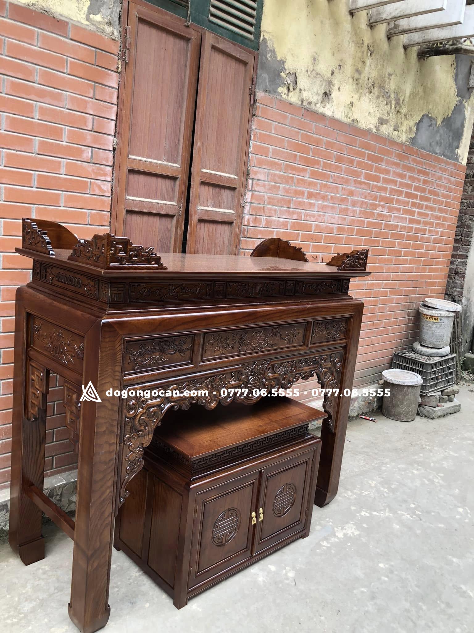 Án gian gỗ sồi nga kích thước 175cm mẫu như ý 5 Án gian gỗ sồi nga kích thước 175cm mẫu như ý