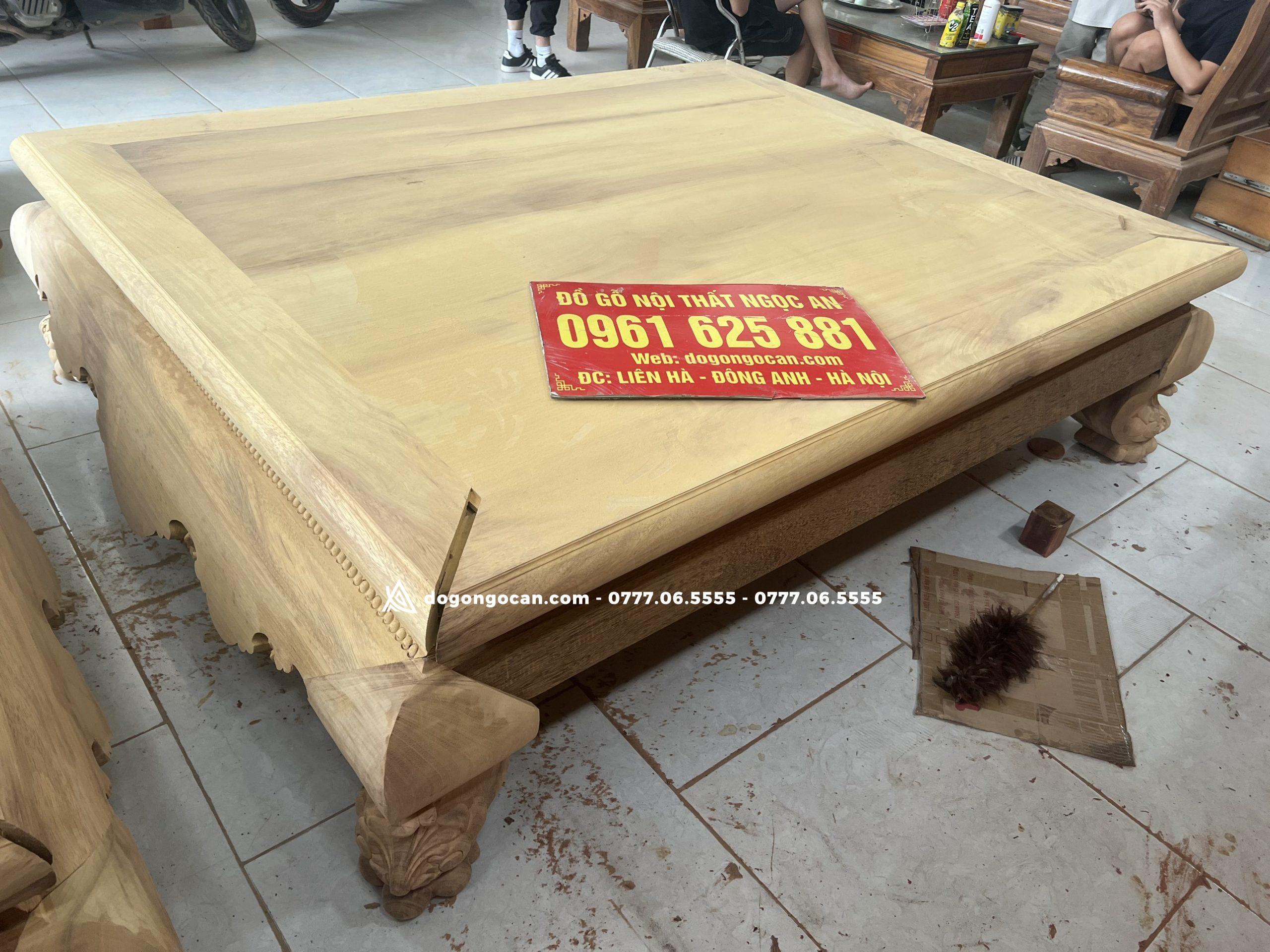 Bộ sập chân quỳ dạ cá gỗ gụ nam phi màu chín mận 1m6*2m 3 Bộ sập chân quỳ dạ cá gỗ gụ nam phi màu chín mận 1m6*2m