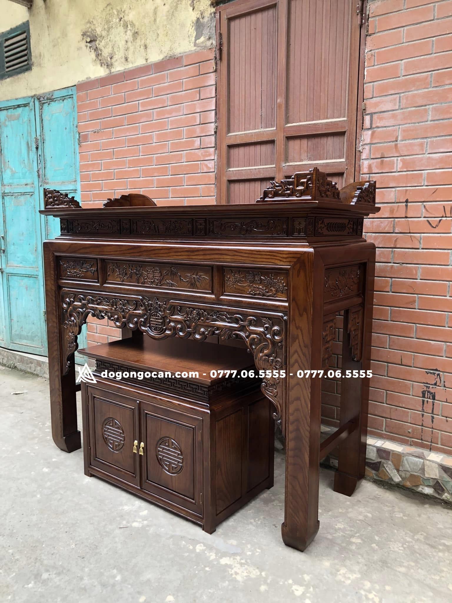 Án gian gỗ sồi nga kích thước 175cm mẫu như ý 6 Án gian gỗ sồi nga kích thước 175cm mẫu như ý