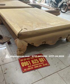 Bộ sập chân quỳ dạ cá gỗ gụ nam phi màu chín mận 1m6*2m 12 Bộ sập chân quỳ dạ cá gỗ gụ nam phi màu chín mận 1m6*2m