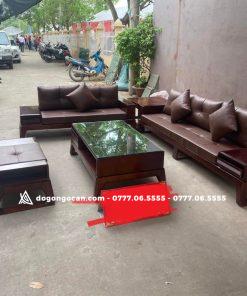 Sofa góc zito chân cong gỗ sồi nga ( Chú Vĩnh – Hải Phòng)