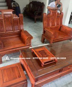 Bộ bàn ghế âu á chương cuốn thư vách trơn gỗ hương đá nam phi