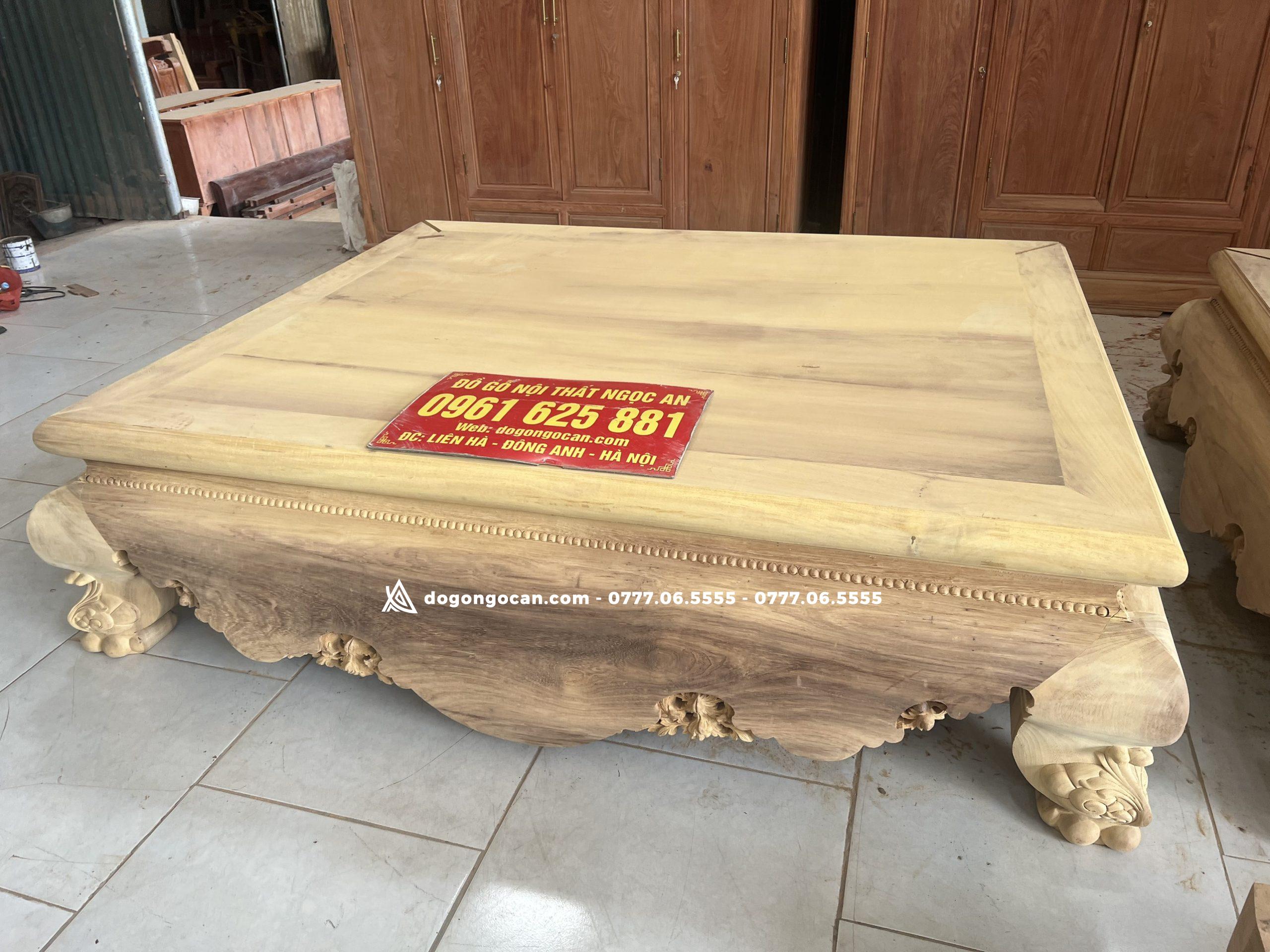 Bộ sập chân quỳ dạ cá gỗ gụ nam phi màu chín mận 1m6*2m 6 Bộ sập chân quỳ dạ cá gỗ gụ nam phi màu chín mận 1m6*2m