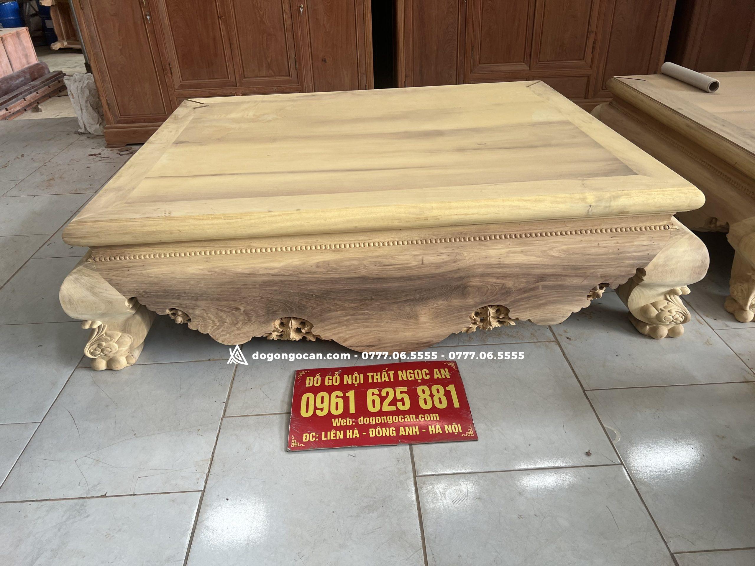 Bộ sập chân quỳ dạ cá gỗ gụ nam phi màu chín mận 1m6*2m 2 Bộ sập chân quỳ dạ cá gỗ gụ nam phi màu chín mận 1m6*2m