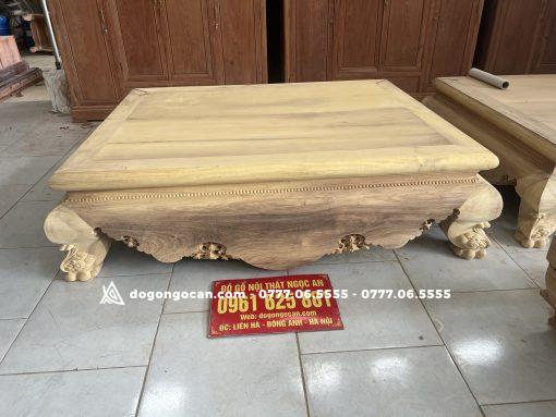 Bộ sập chân quỳ dạ cá gỗ gụ nam phi màu chín mận 1m6*2m