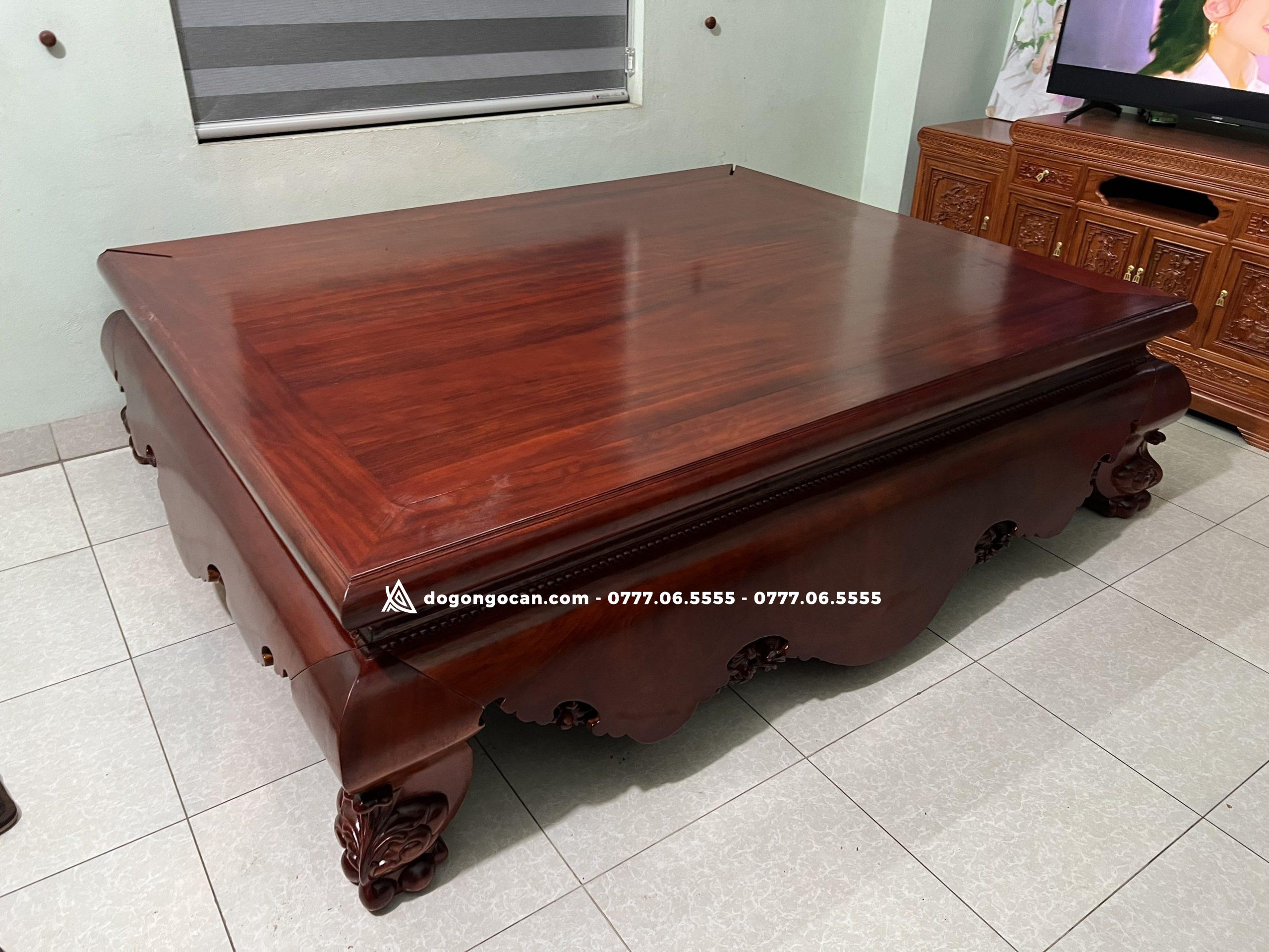 Bộ sập chân quỳ dạ cá gỗ gụ nam phi màu chín mận 1m6*2m 1 Import placeholder for 5024