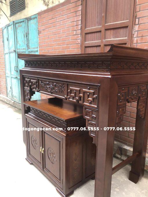 Án gian gỗ sồi nga kích thước 175cm mẫu sen phật