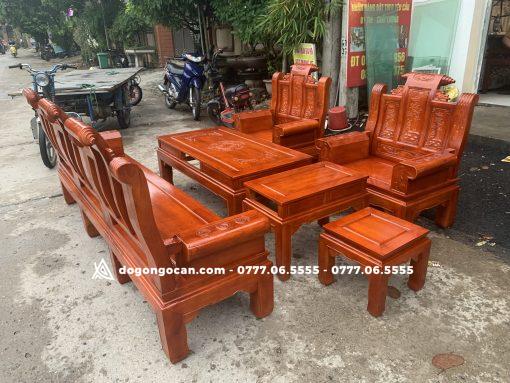 Bộ Bàn Ghế Phòng Khách Âu Á Chương Cuốn Thư Gỗ Xoan Ta