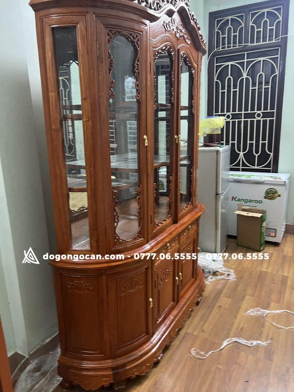 Tủ rượu bán nguyệt 4 cánh 1m8 I Gỗ Hương Đá Nam Phi 9 Tủ rượu bán nguyệt 4 cánh 1m8 I Gỗ Hương Đá Nam Phi