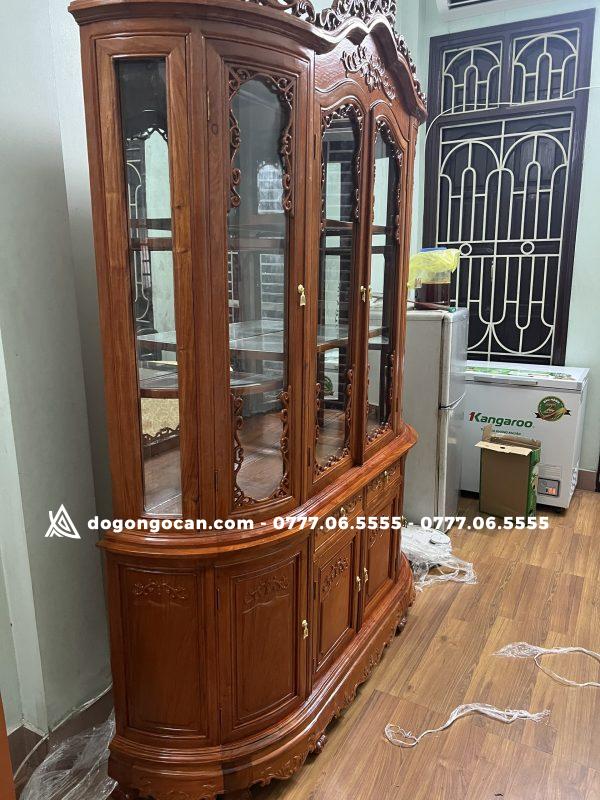 Tủ rượu bán nguyệt 4 cánh 1m8 I Gỗ Hương Đá Nam Phi 2 Tủ rượu bán nguyệt 4 cánh 1m8 I Gỗ Hương Đá Nam Phi