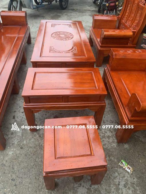 Bộ Bàn Ghế Phòng Khách Âu Á Chương Cuốn Thư Gỗ Xoan Ta