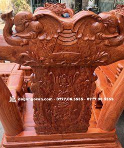 Bộ bàn ghế minh quốc voi chiến cột 14 hàng đẹp đục tay 10 Bộ bàn ghế minh quốc voi chiến cột 14 hàng đẹp đục tay