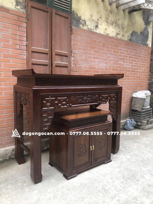 Án gian gỗ sồi nga kích thước 175cm mẫu sen phật