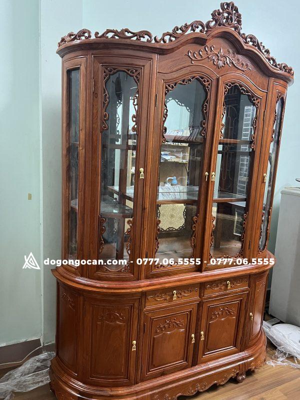 Tủ rượu bán nguyệt 4 cánh 1m8 I Gỗ Hương Đá Nam Phi 1 Import placeholder for 5124