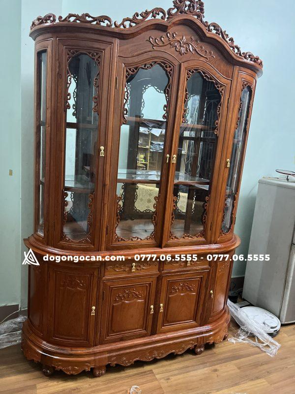 Tủ rượu bán nguyệt 4 cánh 1m8 I Gỗ Hương Đá Nam Phi 4 Tủ rượu bán nguyệt 4 cánh 1m8 I Gỗ Hương Đá Nam Phi