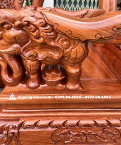 Bộ bàn ghế minh quốc voi chiến cột 14 hàng đẹp đục tay 16 Bộ bàn ghế minh quốc voi chiến cột 14 hàng đẹp đục tay