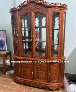 Tủ rượu bán nguyệt 4 cánh 1m8 I Gỗ Hương Đá Nam Phi 14 Tủ rượu bán nguyệt 4 cánh 1m8 I Gỗ Hương Đá Nam Phi