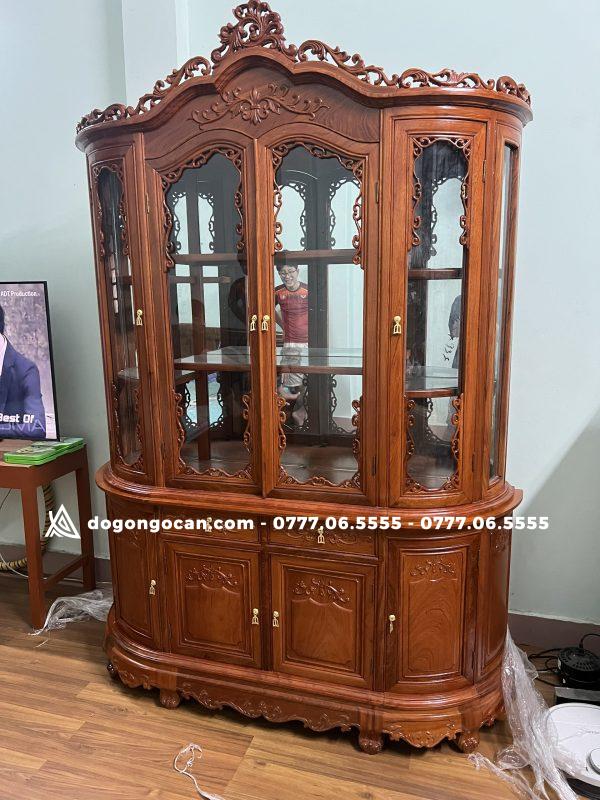 Tủ rượu bán nguyệt 4 cánh 1m8 I Gỗ Hương Đá Nam Phi 8 Tủ rượu bán nguyệt 4 cánh 1m8 I Gỗ Hương Đá Nam Phi