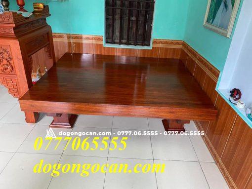 Bộ sập nguyên khối gỗ lim xanh 2m2 * 1m8 * 15cm (Chú Dũng, Bắc Ninh)