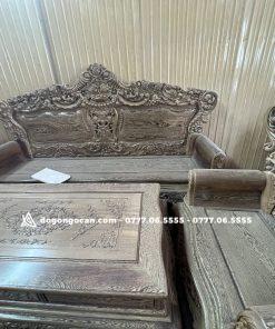 Bàn Ghế Hoàng Gia Gỗ Mun Đuôi Công Chân 14 Tay Đặc Nguyên Khối
