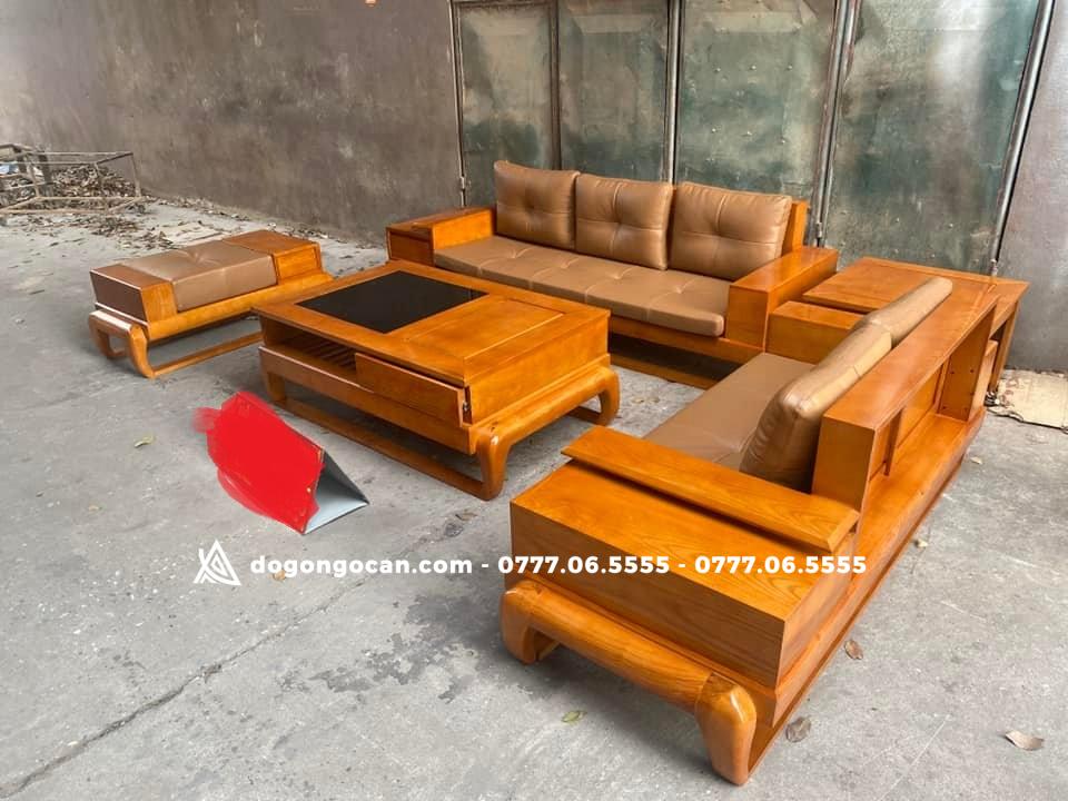 Sofa góc zito chân đùi gà gỗ sồi nga phun màu trần kèm da hàn quốc 7 Sofa góc zito chân đùi gà gỗ sồi nga phun màu trần kèm da hàn quốc