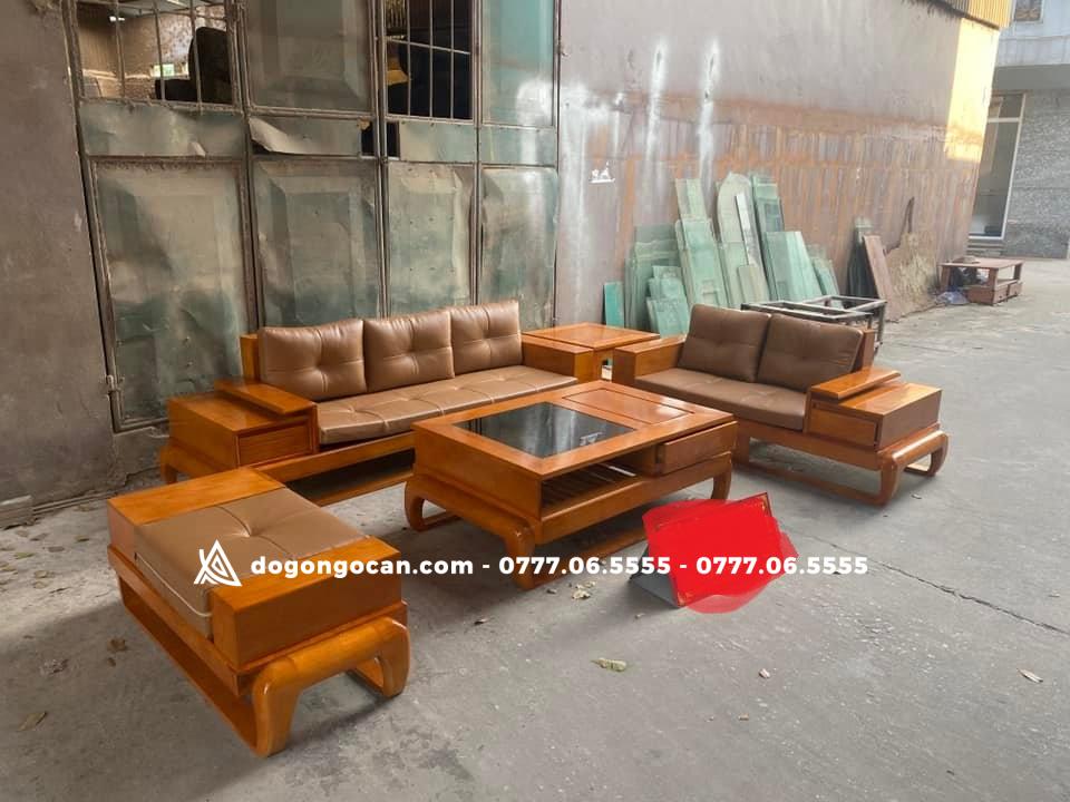 Sofa góc zito chân đùi gà gỗ sồi nga phun màu trần kèm da hàn quốc 8 Sofa góc zito chân đùi gà gỗ sồi nga phun màu trần kèm da hàn quốc