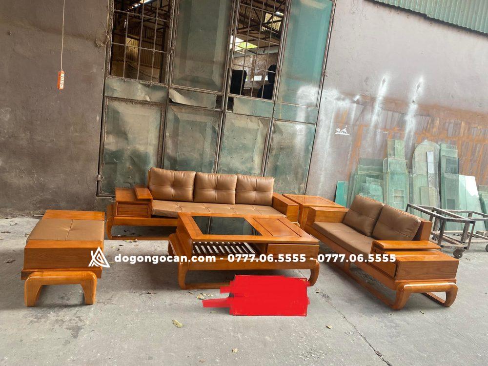 Sofa góc zito chân đùi gà gỗ sồi nga phun màu trần kèm da hàn quốc 9 Sofa góc zito chân đùi gà gỗ sồi nga phun màu trần kèm da hàn quốc