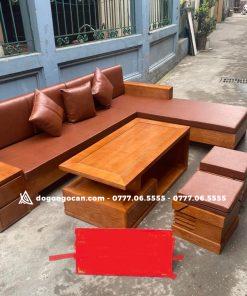 Sofa góc L 3 ngăn kéo gỗ sồi Nga BG226