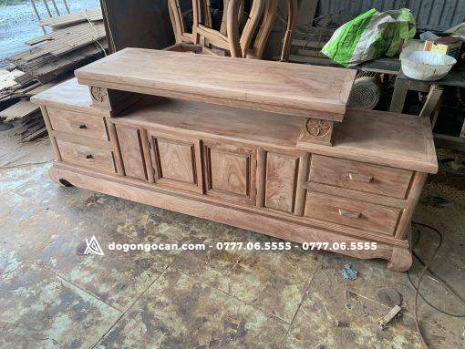 Kệ tivi VÁT gỗ Hương Đá dài 2m4