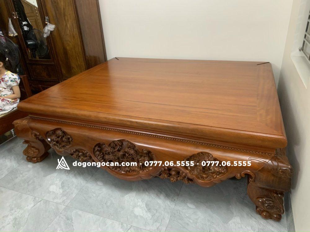 Sập Chân Quỳ Ba Bông Gỗ Gụ Lào chân 24 1m8 * 2m2 1 Import placeholder for 6413