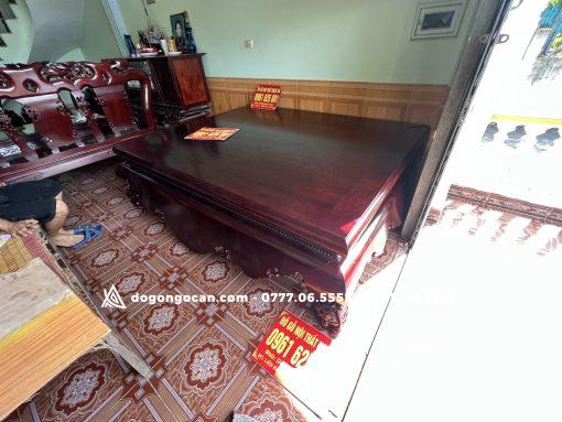 Sập trơn chân quỳ 1m8x2m2 gỗ hương đỏ Nam Phi cực đẹp (Anh Quỳnh, Hưng Yên)