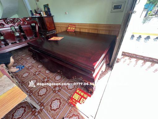Sập trơn chân quỳ 1m8x2m2 gỗ hương đỏ Nam Phi cực đẹp (Anh Quỳnh, Hưng Yên)