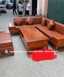 Bộ Sofa góc Zito chân cong góc liền gỗ hương đá 8 Sofa góc Zito chân cong góc liền gỗ hương đá