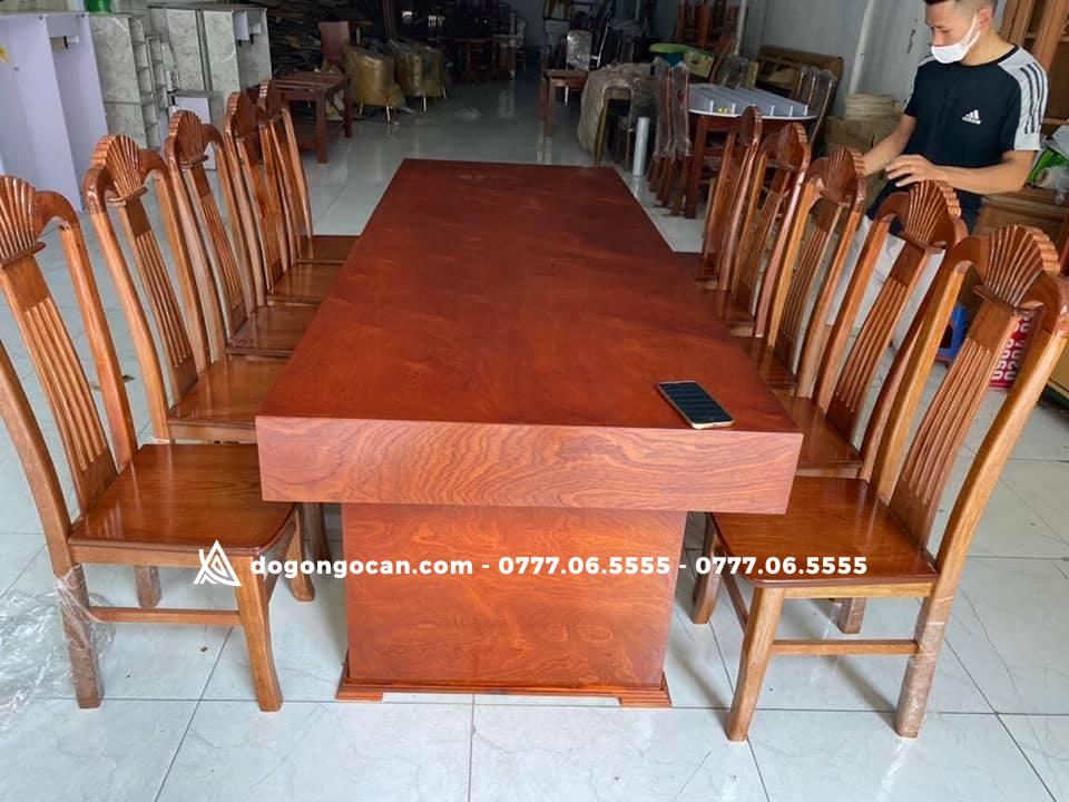 Bàn ghế phòng ăn đóng hộp k3 gỗ hương đá đỏ loại ghế đơn 10 cái 4 Bàn ghế phòng ăn đóng hộp k3 gỗ hương đá đỏ loại ghế đơn 10 cái