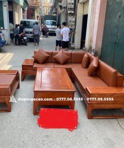 Bộ Sofa góc Zito chân cong góc liền gỗ hương đá 9 Sofa góc Zito chân cong góc liền gỗ hương đá