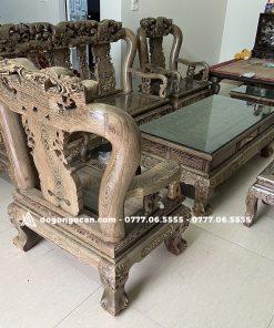 Bộ Bàn ghế minh quốc đào khuôn tranh 4 ván 2 gỗ mun đuôi công nam phi