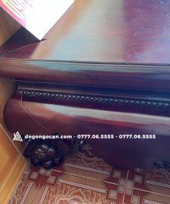 Sập trơn chân quỳ 1m8x2m2 gỗ hương đỏ Nam Phi cực đẹp (Anh Quỳnh, Hưng Yên)