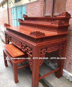 Mẫu án gian 3 tầng mẫu triện sen gỗ sồi nga chân 12 11 Mẫu án gian 3 tầng mẫu triện sen gỗ sồi nga chân 12