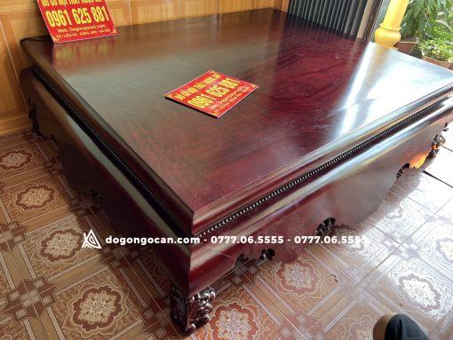 Sập trơn chân quỳ 1m8x2m2 gỗ hương đỏ Nam Phi cực đẹp (Anh Quỳnh, Hưng Yên)