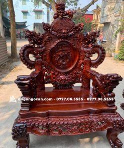 Bộ Bàn Ghế rồng đỉnh gỗ hương đỏ lào chân 14 đoản 2m6