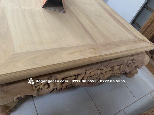 Sập Nằm Chân Quỳ Đục Ngũ Phúc Gỗ Gụ kt 1m6 * 2m chân 24