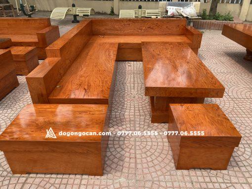 Bộ Bàn ghế  sofa góc chữ L gỗ hương đá nam phi đóng hộp