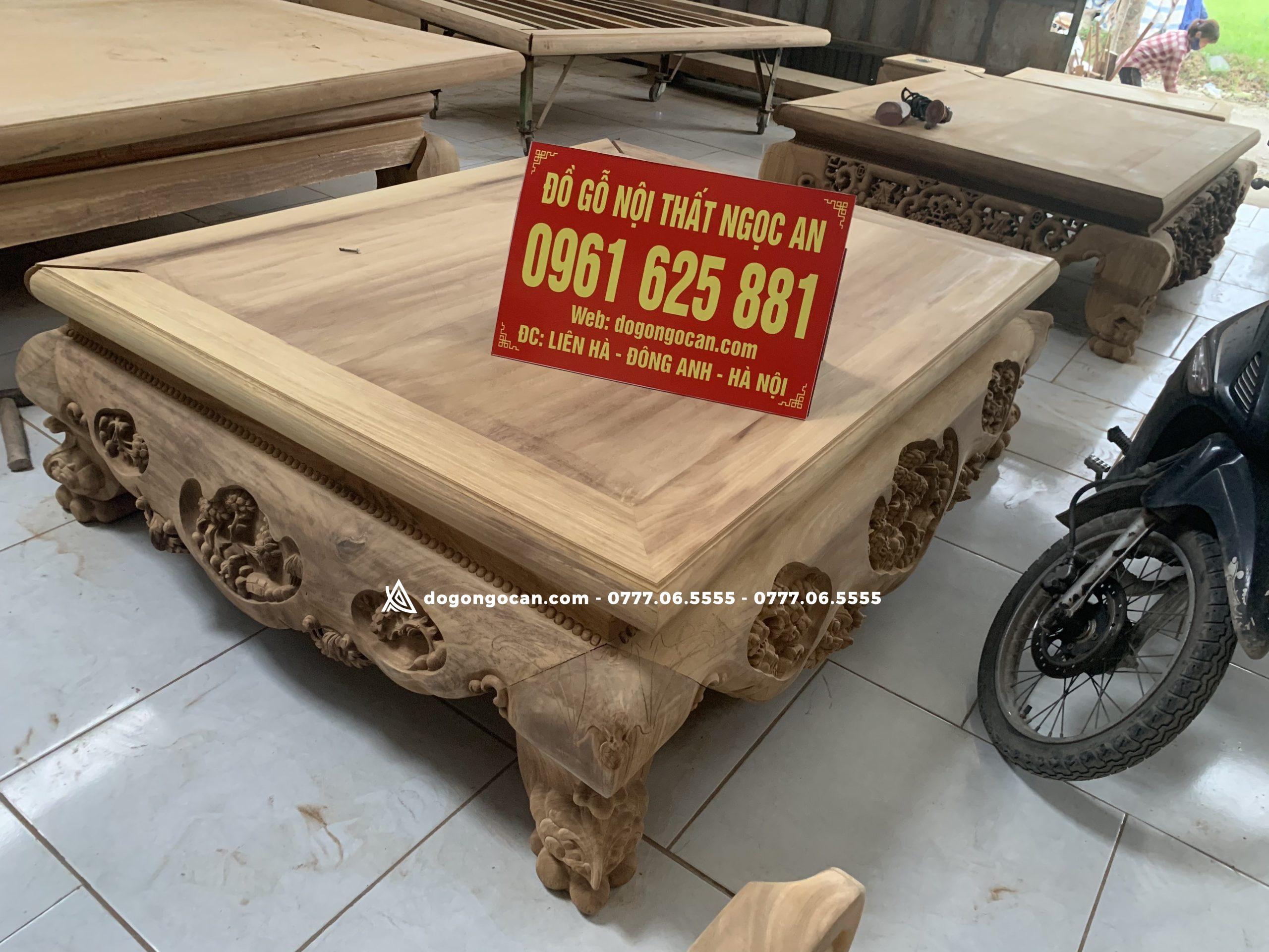 Sập gỗ gụ Nam Phi đục ba bông kênh bong cực đẹp 9 Sập gỗ gụ Nam Phi đục ba bông kênh bong cực đẹp