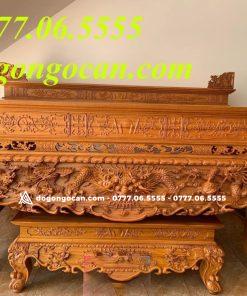 Sập Thờ Tứ Linh Chân 26 gỗ gõ đỏ nam phi (Chú Vĩnh, Hà Nam)